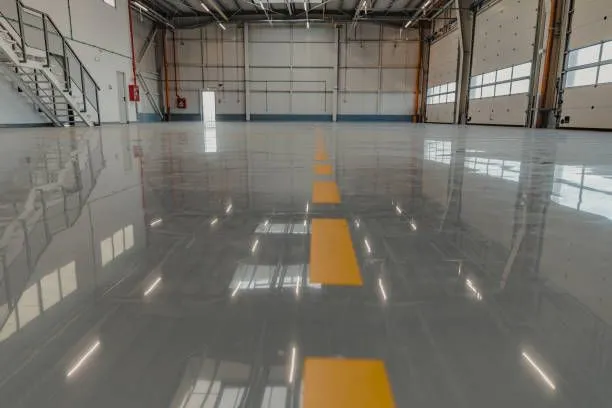 Empty industrial space with reflection